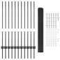 vidaXL Recinzione in rete saldata con 22 pali U Grigio 1x25 m Acciaio vidaXL Recinzione in rete saldata con 22 pali U Grigio 1x25 m Acciaio
