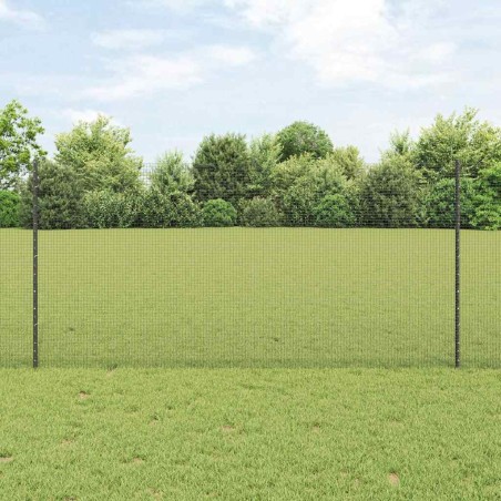vidaXL Recinzione in Filo Saldato con 22 Pali U Grigi 1,2x25 m in Acciaio