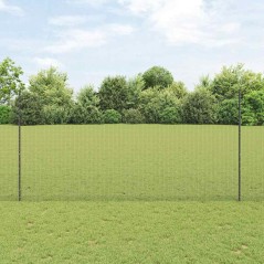 vidaXL Set di Recinzione Set di 2 Grigio Metallo 25 x 1.5 m Durevole