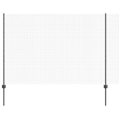 vidaXL Fondo in rete saldata con 22 pali grigi 1,5x25 m in acciaio