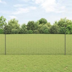 vidaXL Recinto in Rete Saldato con 22 Post Grigi 1.6x25 m Acciaio