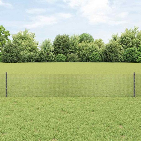 vidaXL Recinzione in Filo Saldato con 22 Pali U Grigi 0.4x50 m in Acciaio