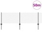 vidaXL Recinzione vitaXL in rete saldata con 22 pali U Grigio 0,4x50 m Acciaio vidaXL Recinzione vitaXL in rete saldata con 22 pali U Grigio 0,4x50 m Acciaio
