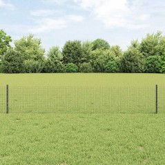 vidaXL Recinzione in Rete Saldata con 22 Post Grigio 0.4x50 m Acciaio