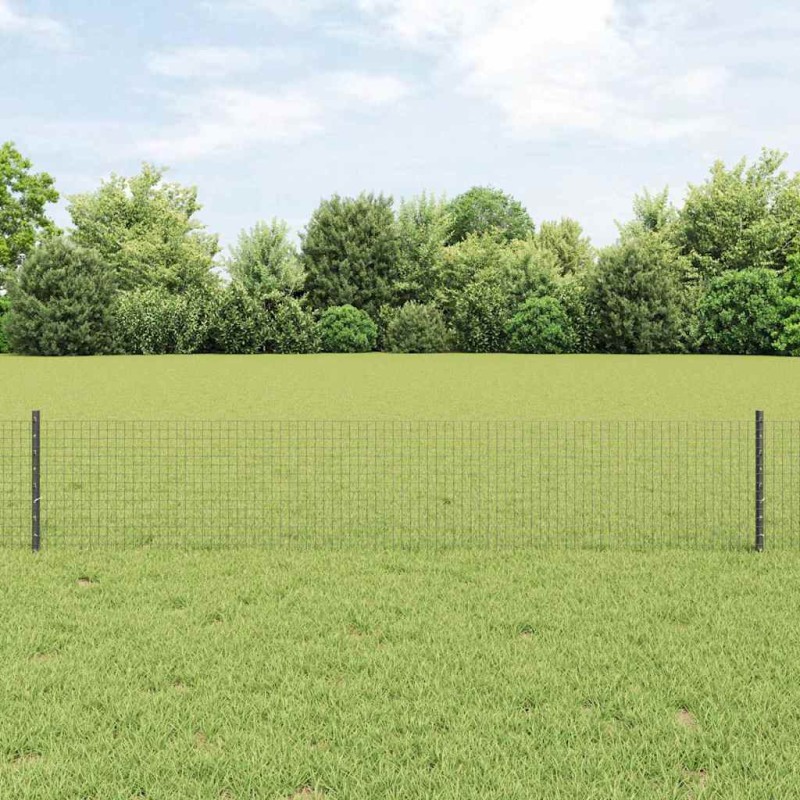 vidaXL Recinzione in Rete Saldata con 22 Post Grigio 0.4x50 m Acciaio vidaXL Recinzione in Rete Saldata con 22 Post Grigio 0.4x50 m Acciaio