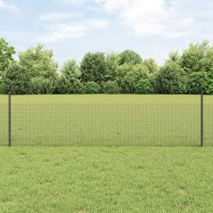 vidaXL Recinzione in rete saldata con 22 post U grigi 0.5x50 m acciaio
