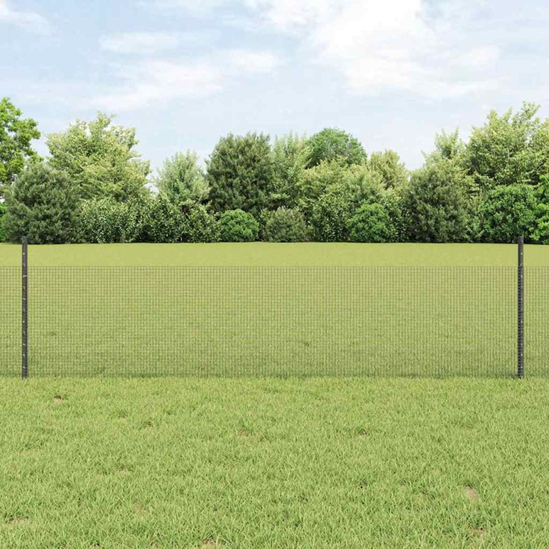 vidaXL Recinzione in rete saldata con 22 post U grigi 0.5x50 m acciaio vidaXL Recinzione in rete saldata con 22 post U grigi 0.5x50 m acciaio