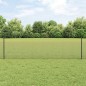 vidaXL Recinzione in rete saldata con 22 post U grigi 0.5x50 m acciaio vidaXL Recinzione in rete saldata con 22 post U grigi 0.5x50 m acciaio