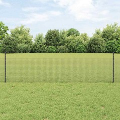 vidaXL Recinzione in rete saldata con 22 pali a U Grigio 0,5x50 m Acciaio