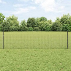 vidaXL Recinzione in Rete Saldato con 22 Pali in U Grigio 0.5x50 m Acciaio