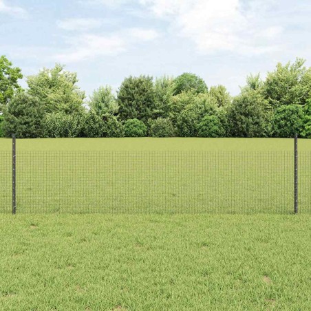 vidaXL Recinzione in Rete Saldato con 22 Pali in U Grigio 0.5x50 m Acciaio