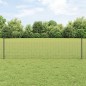 vidaXL Recinzione in Rete Saldato con 22 Pali in U Grigio 0.5x50 m Acciaio vidaXL Recinzione in Rete Saldato con 22 Pali in U Grigio 0.5x50 m Acciaio