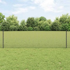 vidaXL Recinzione in Filo Saldato con 22 Post U Grigio 0.6x50 m Acciaio