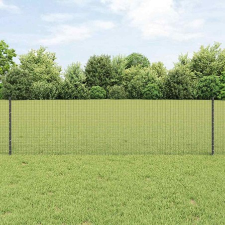 vidaXL Recinzione in Rete Saldato con 22 Pali U Grigia 0.6x50 m Acciaio