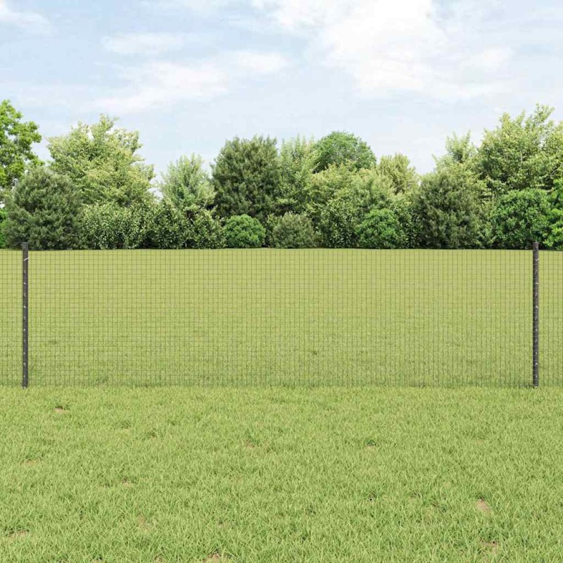 vidaXL Recinzione in Rete Saldato con 22 Pali U Grigi 0.6x50 m Acciaio vidaXL Recinzione in Rete Saldato con 22 Pali U Grigi 0.6x50 m Acciaio