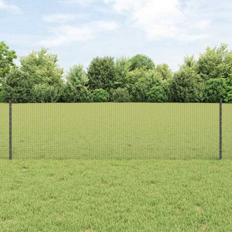vidaXL Recinzione in Rete Saldato con 22 Pali U Grigi 0.6x50 m Acciaio