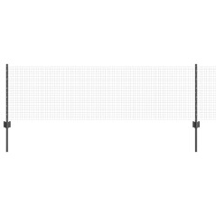 vidaXL Recinzione in Filo Saldato con 22 Pali Grigia 0.6x50 m Acciaio