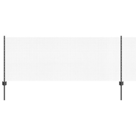 vidaXL Recinzione in filo saldato con 22 pali U Grigio 0.8x50 m Acciaio