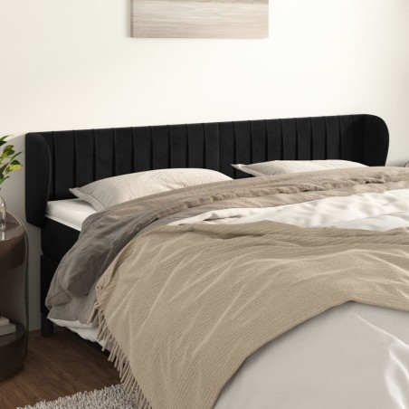 vidaXL Testiera ad Orecchio Nera 183x23x78/88 cm in Velluto