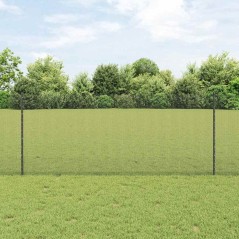 vidaXL Recinzione in Filo Saldato con 44 Pali U Grigi 1x50 m Acciaio