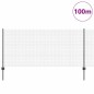 vidaXL Recinzione in Filo Saldato con 88 Post Grigi 1x100 m Acciaio