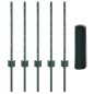 vidaXL Pali Recinzione 11 pz U-Channel Verde 100 cm Acciaio