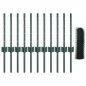 Pali di Recinzione vidaXL 11 pz U-Channel Verde 40 cm Acciaio Pali di Recinzione vidaXL 11 pz U-Channel Verde 40 cm Acciaio
