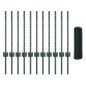 Posti di recinzione vidaXL 11 pcs U-Channel Verde 60 cm Acciaio