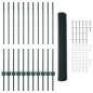 vidaXL Set di Recinzione da Giardino Set di 2 Verde Metallo, Plastica vidaXL Set di Recinzione da Giardino Set di 2 Verde Metallo, Plastica
