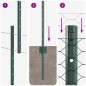 vidaXL Set di Recinzione da Giardino in Metallo Set di 2 Verde Metallo vidaXL Set di Recinzione da Giardino in Metallo Set di 2 Verde Metallo