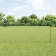 vidaXL Posti per Recinzione 11 pz U-Channel Verde 140 cm Acciaio