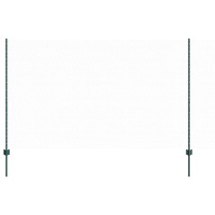 vidaXL Posti per Recinzione 11 pz U-Channel Verde 140 cm Acciaio