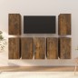 Mobili TV 7 pz Rovere Fumo 30,5x30x60 cm in Legno Multistrato Mobili TV 7 pz Rovere Fumo 30,5x30x60 cm in Legno Multistrato