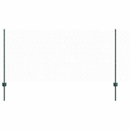 Pali di Recinzione vidaXL 11 pezzi U-Channel Verde 100 cm Acciaio