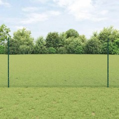 Recinzione vidaXL con 11 pali U-Channel Verde 120 cm Acciaio