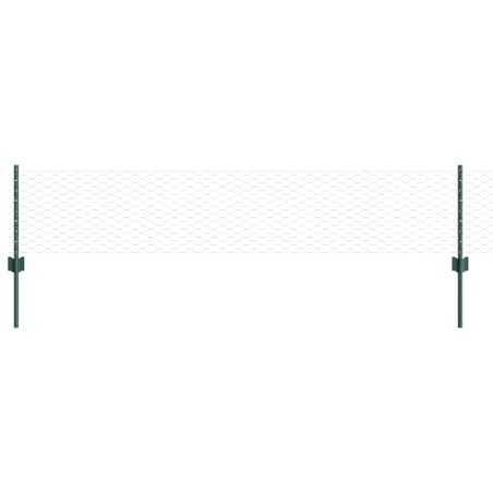 Pali per Recinzione vidaXL 11 pz U-Channel Verde 40 cm Acciaio