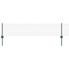 Pali da recinzione vidaXL 11 pz U-Channel Verde 40 cm Acciaio