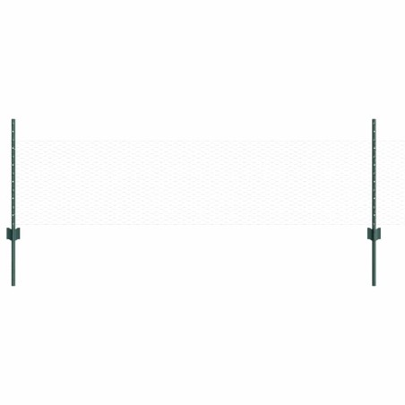 Pali di Recinzione vidaXL 11 pcs U-Channel Verde 60 cm Acciaio