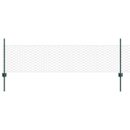 Pali per Recinzione vidaXL 11 pezzi U-Channel Verde 60 cm Acciaio