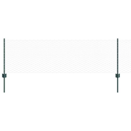 Pali di Recinzione vidaXL 11 pz U-Channel Verde 60 cm Acciaio