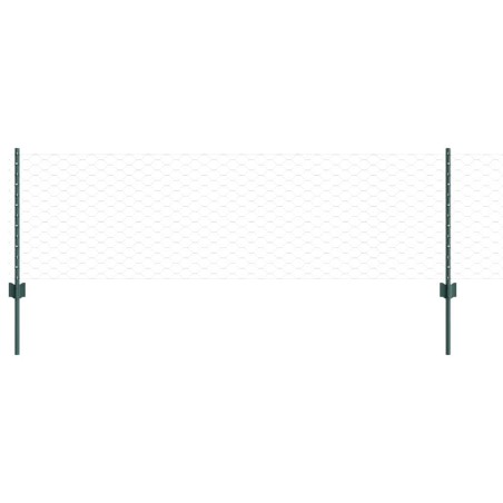 Paletti per Recinzione vidaXL 11 pezzi U-Channel Verde 60 cm Acciaio