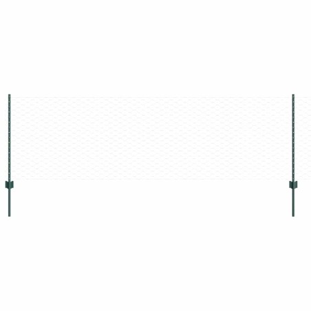 vidaXL Pali per Recinzione 11 pz U-Channel Verde 80 cm Acciaio