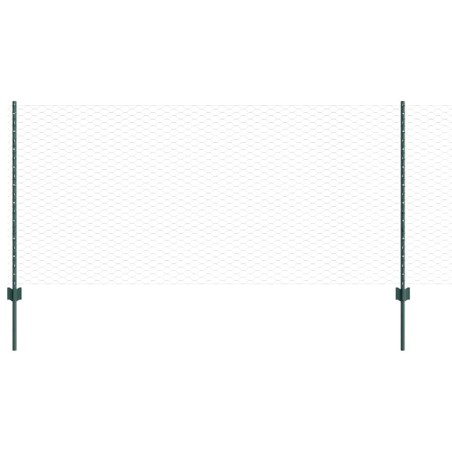 Pali di Recinzione vidaXL 11 pcs Canale a U Verde 100 cm Acciaio