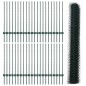 Pali di Recinzione vidaXL 11 pcs Canale a U Verde 100 cm Acciaio