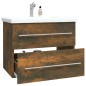 Mobile Lavabo Rovere Fumo 60x38,5x48 cm in Legno Multistrato Mobile Lavabo Rovere Fumo 60x38,5x48 cm in Legno Multistrato