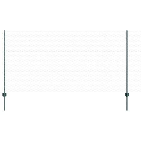 Pali per Recinzione vidaXL 11 pezzi U-Channel Verde 120 cm Acciaio