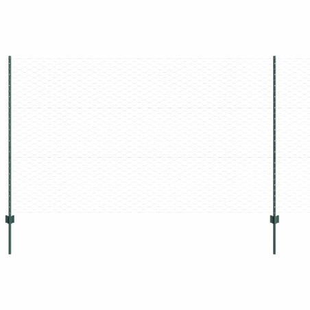 vidaXL Poste per Recinzione 11 pz U-Channel Verde 140 cm Acciaio