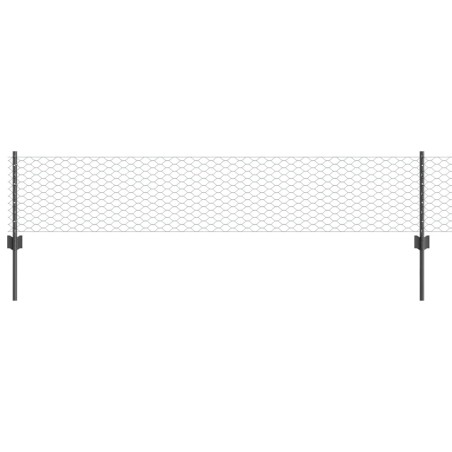 Pali Recinzione vidaXL 5 pz U-Channel Grigio 40 cm Acciaio