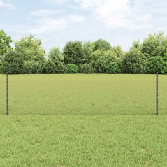 vidaXL Posti per Recinzione 5 pz U-Channel Grigio 60 cm Acciaio
