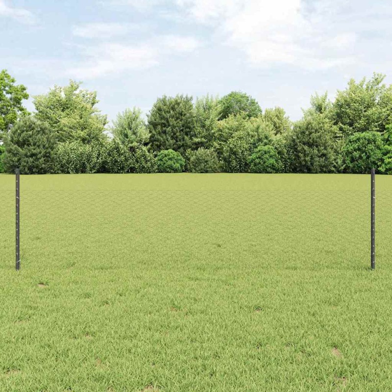 Pali per Recinzione vidaXL 5 pz U-Channel Grigio 60 cm Acciaio